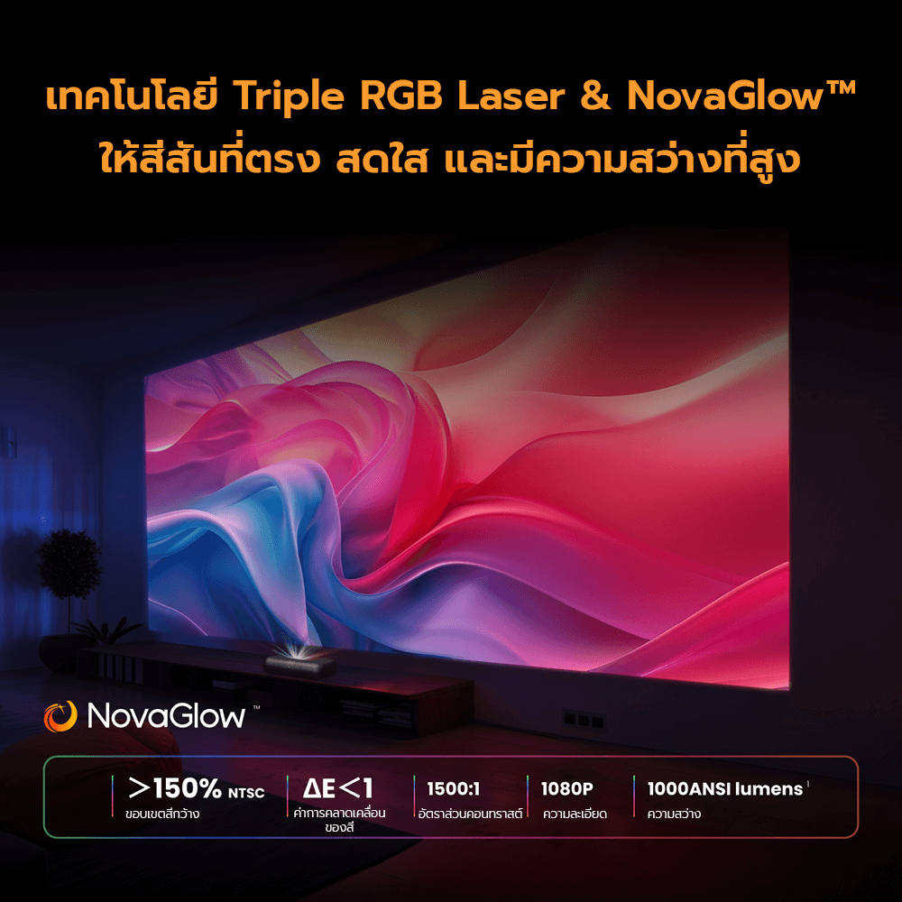 โปรเจคเตอร์ YABER K300S LASER PROJECTOR สีดำ UST คมชัด 1080P สว่าง 1000 ANSI_6